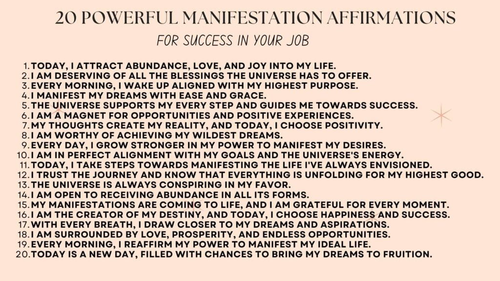 Affirmations to Manifest your Dream Life- for success in your Job